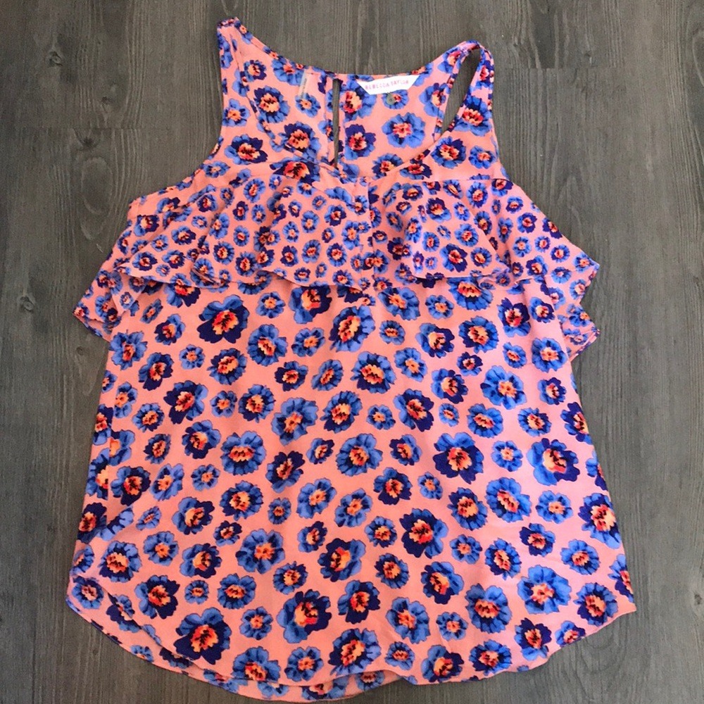 SOLD! Rebecca Taylor pink and blue floral tunic